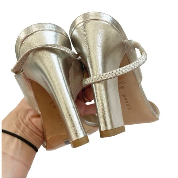 NEW Aeyde Gabriella Metallic Silver Sandals size 39.5 - Picture 5 of 7